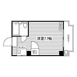 ヴィラリッチーニ 1Kの間取図画像