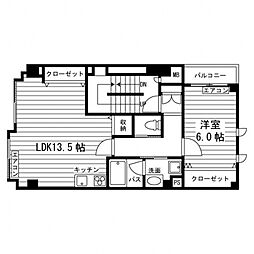 別所ビル 3階1LDKの間取り