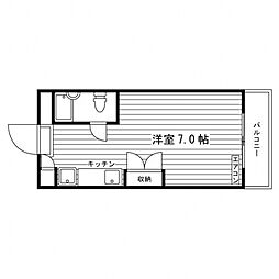 サンシャインビル晋州館 3階1Kの間取り