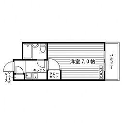 サンシャインビル晋州館 2階1Kの間取り