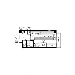 J’fort烏丸紫明 2階1DKの間取り