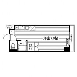 キャニオンテラス6 3階ワンルームの間取り