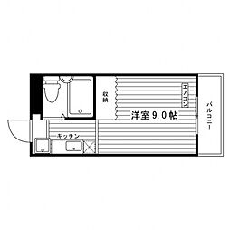 マンサール墨染 1Kの間取図画像
