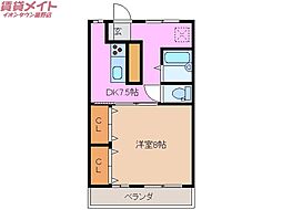 Ｃｅｎｔｕｒｙ21 2階1DKの間取り