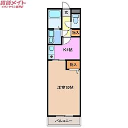 マンションラピタ 1階1DKの間取り