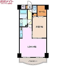 ワイズステージ 4階1LDKの間取り