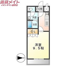 CHATEAU LA FORET 2階1Kの間取り