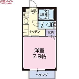 Ｓ・Ｋ菰野 2階1Kの間取り