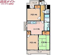 ルド・ソレイユ 5階3DKの間取り