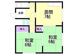湊マンション 2DKの間取図画像