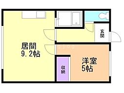 ハイツポパイ 1LDKの間取図画像