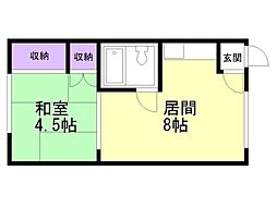 小林ハイツ 1DKの間取図画像