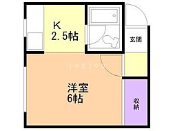コーポ・シマムラ 1Kの間取図画像