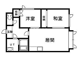 ひかりハイツ 202 2階3LDKの間取り