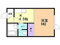 グッディハウス 1Kの間取図画像