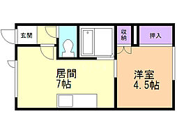 VOX5 1DKの間取図画像
