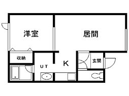 メゾンモア 1LDKの間取図画像