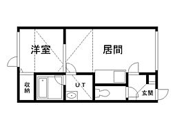 エステートイングランドーレ 1DKの間取図画像