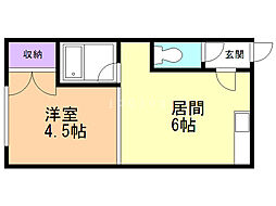 パークヒルズ 1DKの間取図画像
