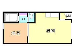 パークサイドD 1LDKの間取図画像