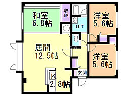 グラン・クリスタル 3LDKの間取図画像
