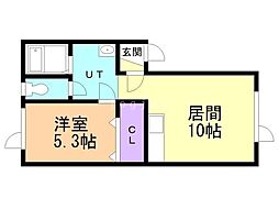 MC25 1LDKの間取図画像