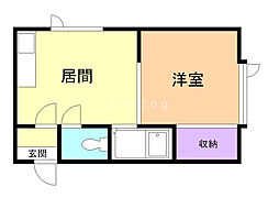 エレガンスハイツ 1DKの間取図画像