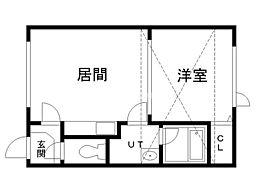 アーバンエステート21 1DKの間取図画像