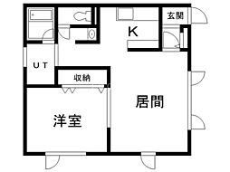 サクセス2 1LDKの間取図画像