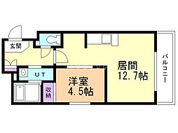 プランドール 1LDKの間取図画像