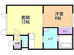 マンションS&M 1LDKの間取図画像