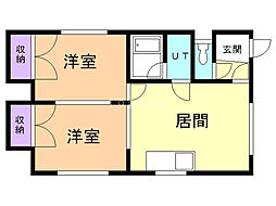 コーポイチカワ 2LDKの間取図画像
