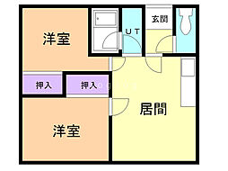 グリーンハイツ 2LDKの間取図画像