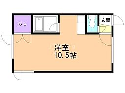 ノースキャピタルB ワンルームの間取図画像