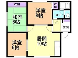 K-6 3LDKの間取図画像