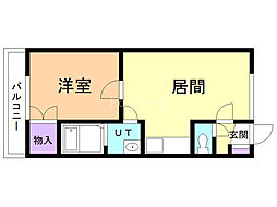 メゾンプティパラディ 1LDKの間取図画像