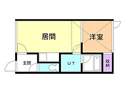 シャルマンbyURBAN 1DKの間取図画像
