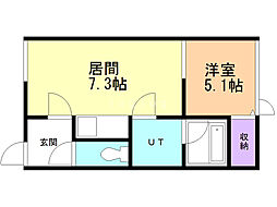 エステートインバンビーニ 1DKの間取図画像