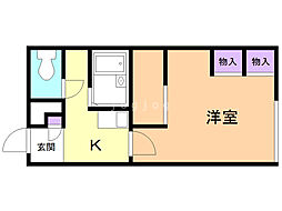 レオパレス芦野 1Kの間取図画像