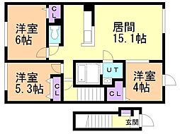 クレイトンヒルズ興津 3LDKの間取図画像
