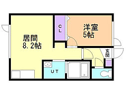ウィステリア 1LDKの間取図画像