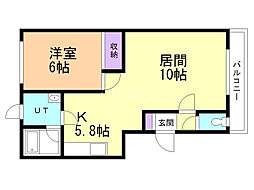 ハイツガレリア 1LDKの間取図画像