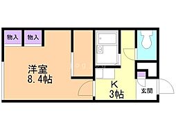 レオパレス光陽08 1Kの間取図画像