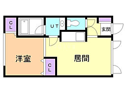 ウェルカムサトウ6 1DKの間取図画像