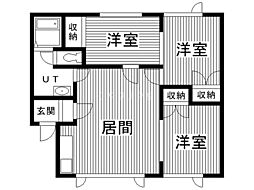 平和コーポ 3LDKの間取図画像