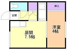 ヒロハイツ 1DKの間取図画像