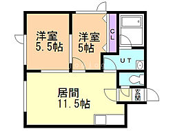 クロス・20 2LDKの間取図画像