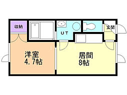 フェリス 1LDKの間取図画像