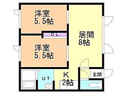 ノースパレス5 2LDKの間取図画像