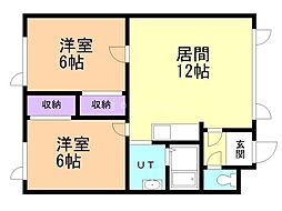ハイツNK 2LDKの間取図画像